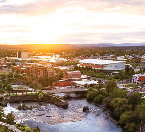 Students kayak down the Spokane river